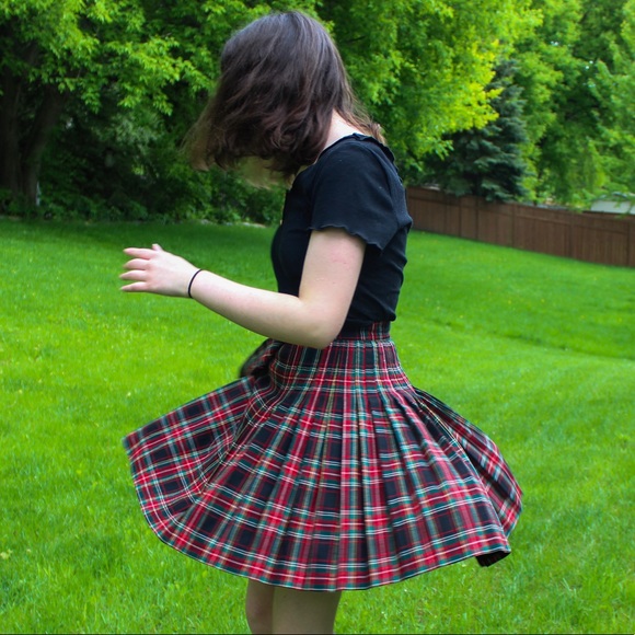 Red Plaid Skirt - Picture 3 of 4
